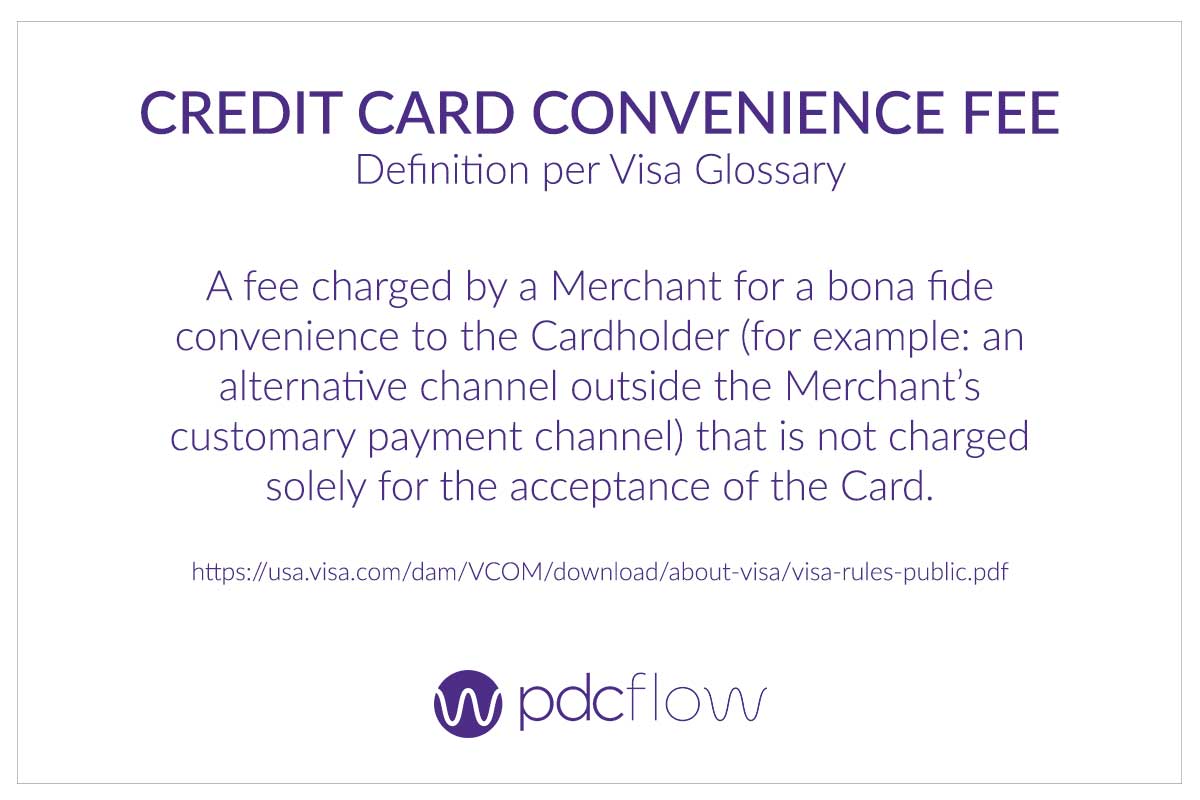 Credit Card Convenience Fee Definition per Visa