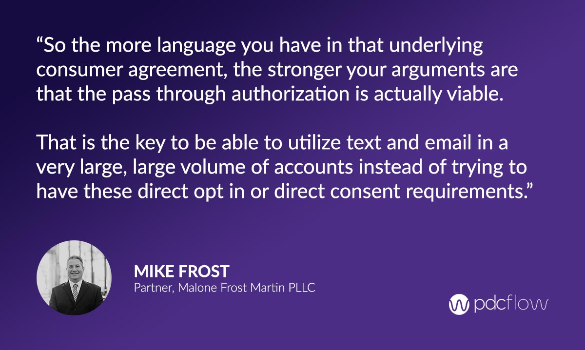 Mike Frost Quote on utilizing text and email for digital engagement in debt collections
