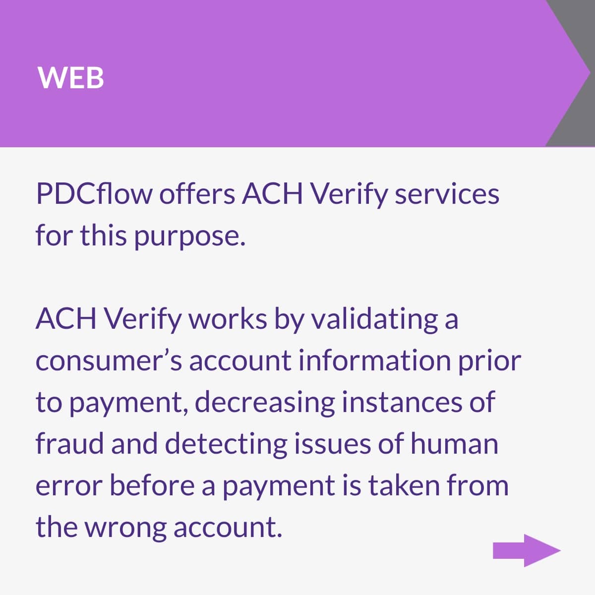 Web ACH transaction - ACH verify