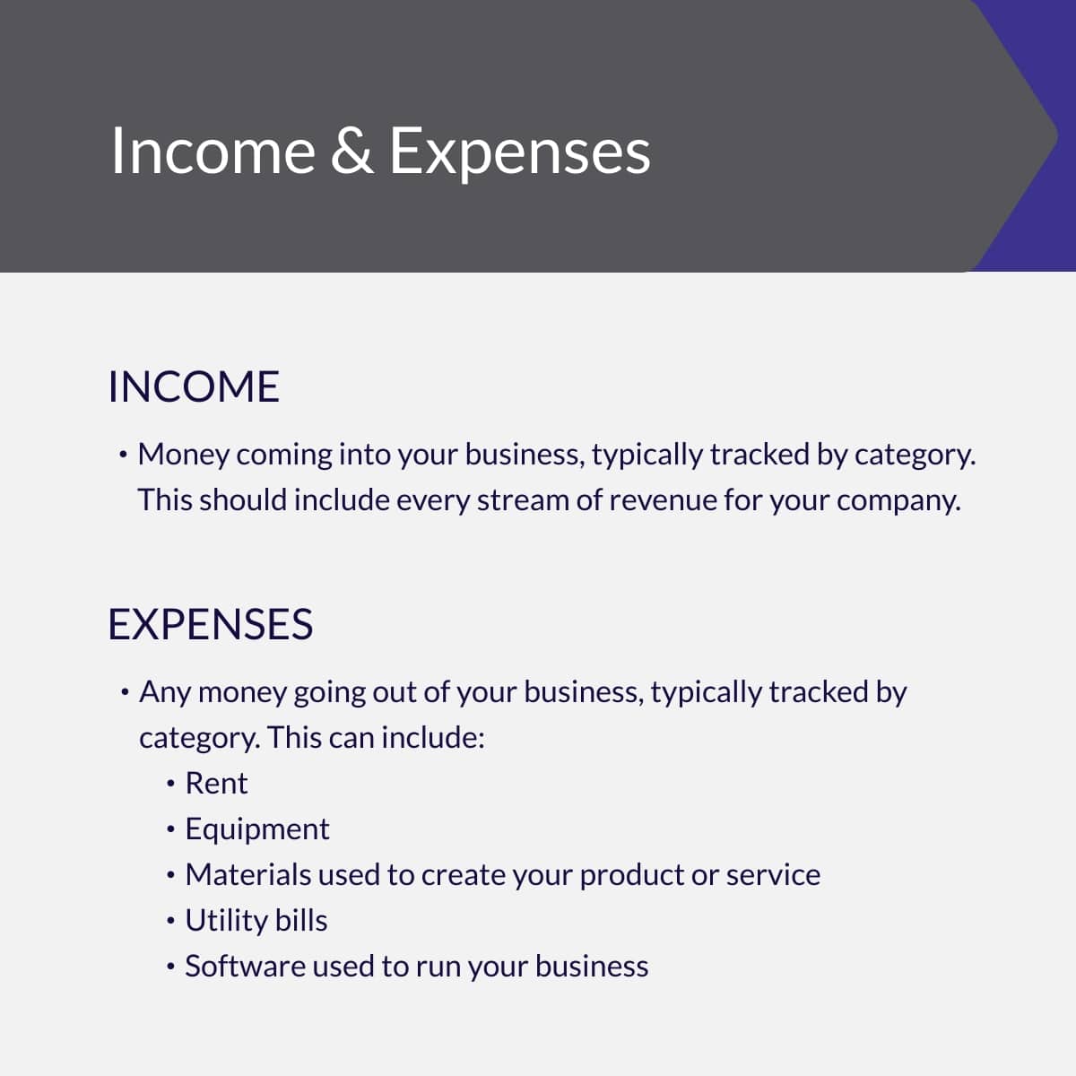 Income and Expenses for Businesses