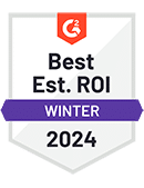 G2 Badge - Best Est ROI - Winter 2024