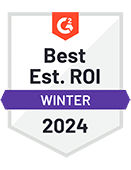 G2 Badge - Best Est ROI Winter 2024